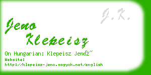 jeno klepeisz business card